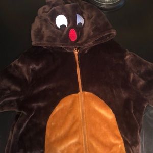 Rudolph the red nose reindeer onesie